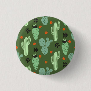 Abstract Hipster Cactus  Desert Pattern 3 Cm Round Badge