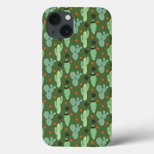 Abstract Hipster Cactus  Desert Pattern iPhone 13 Case