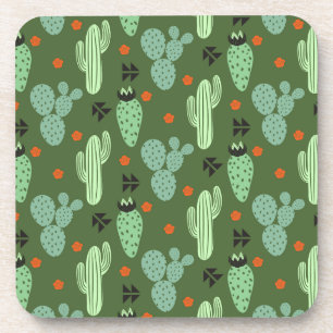 Abstract Hipster Cactus Desert Pattern Coaster