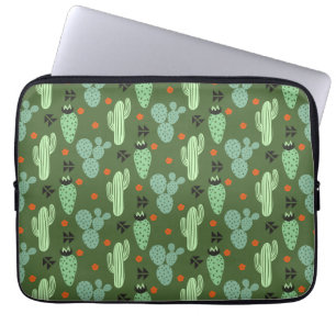 Abstract Hipster Cactus Desert Pattern Laptop Sleeve