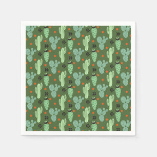 Abstract Hipster Cactus  Desert Pattern Napkin