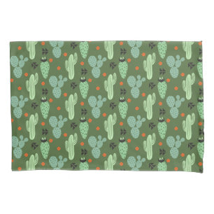 Abstract Hipster Cactus Desert Pattern Pillowcase