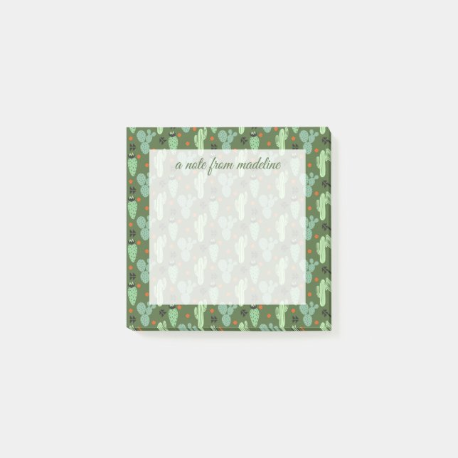 Abstract Hipster Cactus  Desert Pattern Post-it Notes (Front)