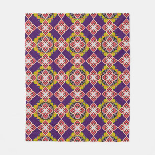 Abstract holiday wrapping paper in violet, pink an fleece blanket