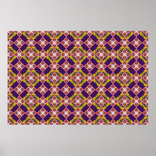 Abstract holiday wrapping paper in violet, pink an poster