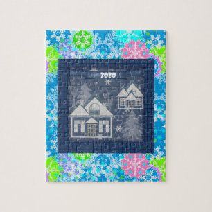 Abstract holidays Merry Christmas Happy New Year d Jigsaw Puzzle