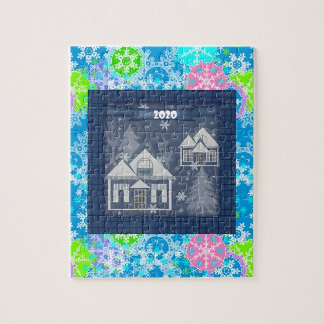 Abstract holidays Merry Christmas Happy New Year d Jigsaw Puzzle (Vertical)