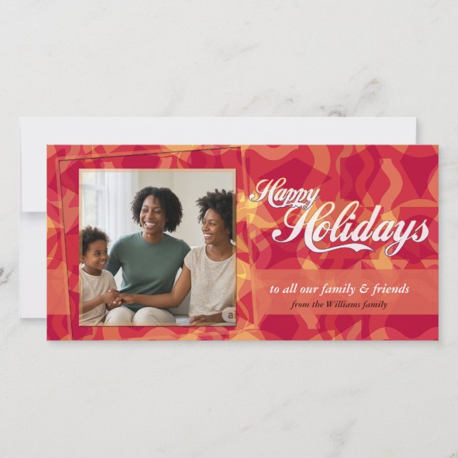 Abstract Holidays Photo Card (Front)