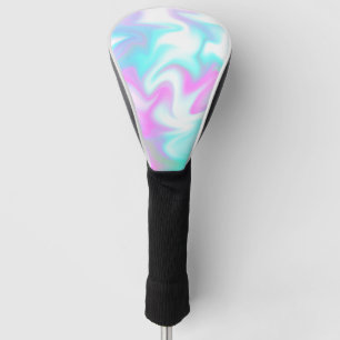 Abstract Hologram Colourful Pink Blue Swirls Golf Head Cover