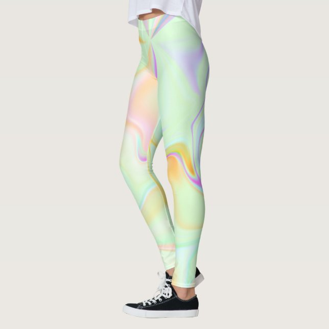 Abstract Hologram Faux Colourful Pattern Leggings (Left)