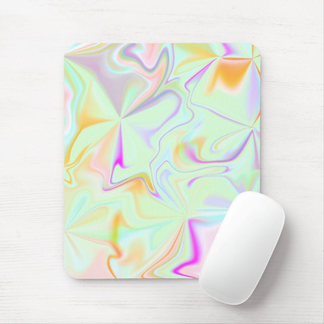 Abstract Hologram Faux Colourful Pattern Mouse Mat (With Mouse)