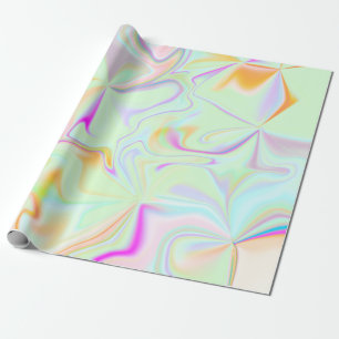 Abstract Hologram Faux Colourful Pattern Wrapping Paper