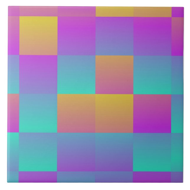 Abstract Holographic Colourful Gradient Colours Tile (Front)