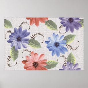 abstract home decorative flower oil paint wall til poster