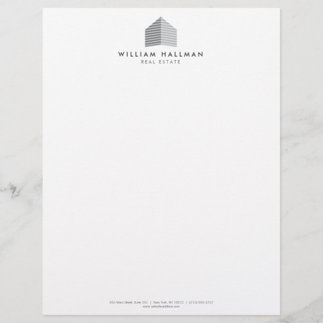Abstract Home Logo Grey/White Letterhead Template (Front)