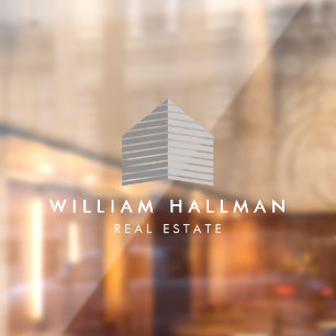 Abstract Home Logo Grey/White Window Cling