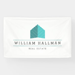 Abstract Home Logo Teal/White Banner
