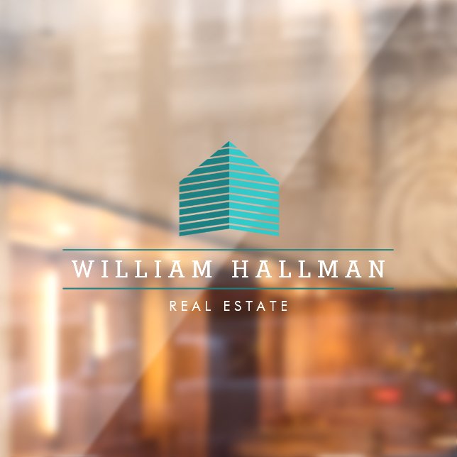 Abstract Home Logo Teal/White Window Cling (Sheet 2)