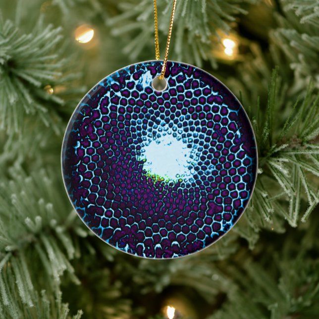Abstract Honeycomb Design blue and purple Ceramic Tree Decoration (Tree)