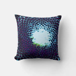 Abstract Honeycomb Design blue and purple Cushion