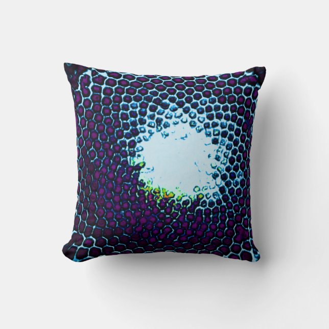 Abstract Honeycomb Design blue and purple Cushion (Front)