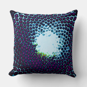 Abstract Honeycomb Design blue and purple Cushion