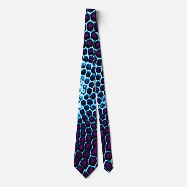 Abstract Honeycomb Design blue and purple Tie (Front)