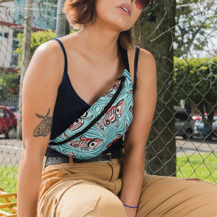 Abstract Horizontal Background With Colourful Wave Bum Bags