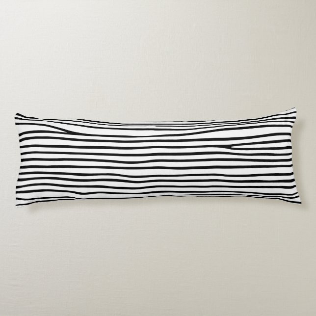 Abstract horizontal lines_black body cushion (Back)
