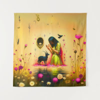Abstract Horns Cat Skull Occult Dark Witchy AI Art