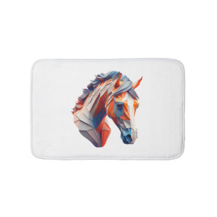 Abstract Horse Art A Colourful Twist on Wildlife I Bath Mat