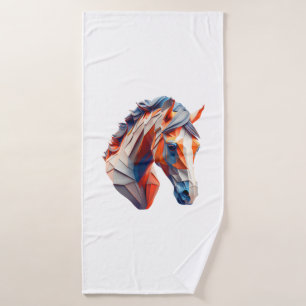 Abstract Horse Art A Colourful Twist on Wildlife I Bath Towel