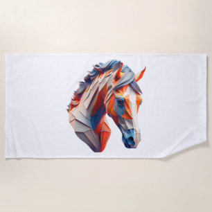 Abstract Horse Art A Colourful Twist on Wildlife I Beach Towel
