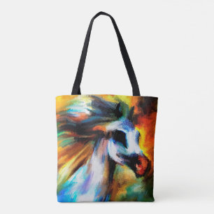 Abstract Horse Art Beautiful Grey White Equine Tote Bag