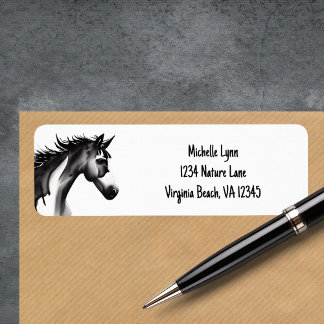 Abstract Horse | Black and White Address