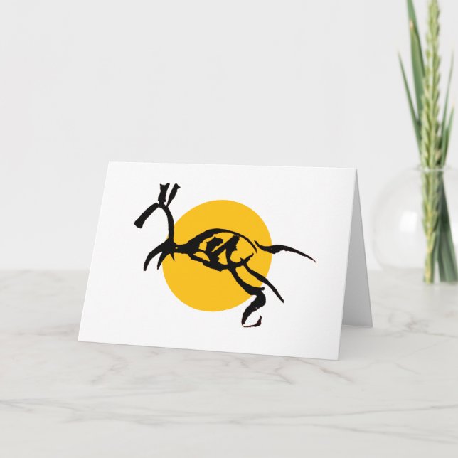 Abstract Horse Creature Brush Drawing Folded Card (Front)