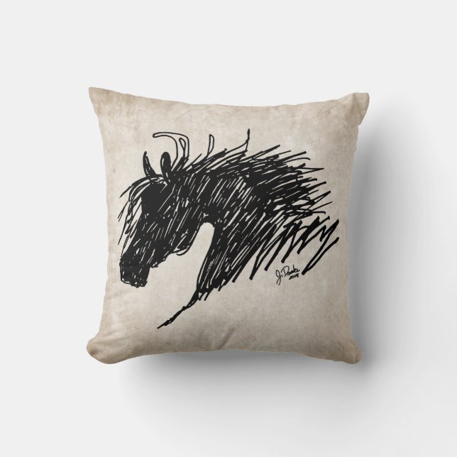 Abstract Horse Head art Cushion (Front)