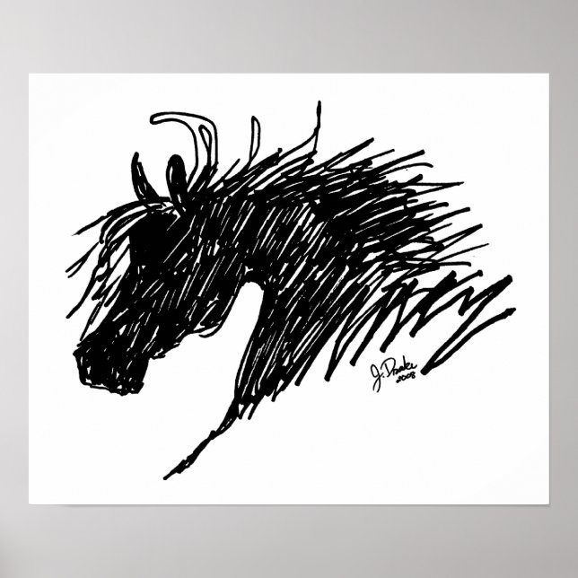 Abstract Horse Head art Poster (Front)