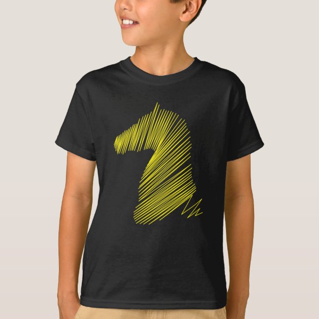 Abstract Horse Head – Minimalist Line Art Tee (Front)