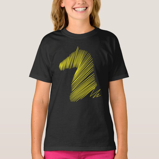 Abstract Horse Head – Minimalist Line Art Tee (Front)