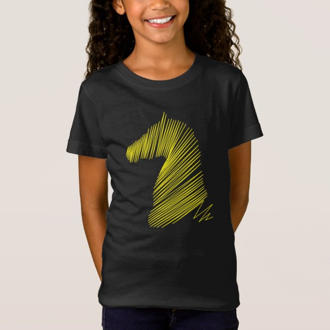 Abstract Horse Head – Minimalist Line Art Tee (Front)