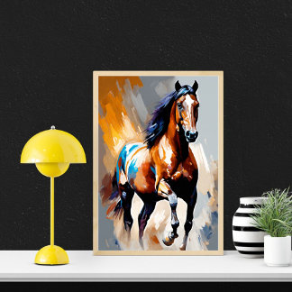 Abstract Horse wall poster