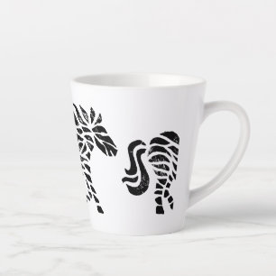 Abstract Horse Woodblock Print Latte Mug