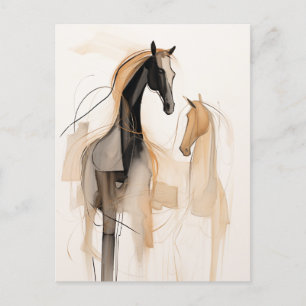Abstract Horses Postcard
