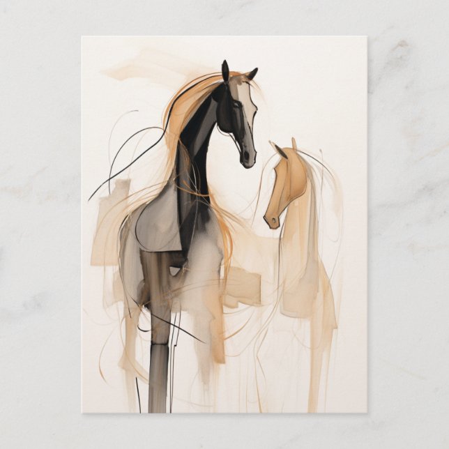 Abstract Horses Postcard (Front)