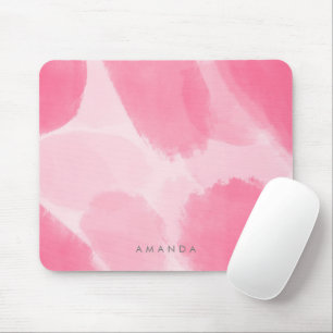 Abstract Hot Pink Brush Watercolor Personalise Mouse Mat