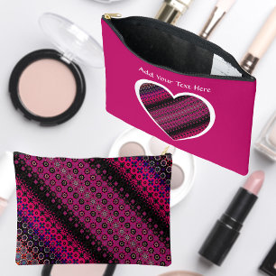 Abstract Hot Pink Pattern Cosmetic Bag