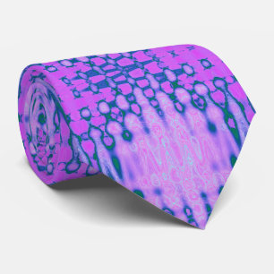 Abstract Hot Pink Wavy Atomic Clouds Tie