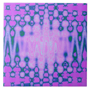 Abstract Hot Pink Wavy Tie Dye Clouds Tile