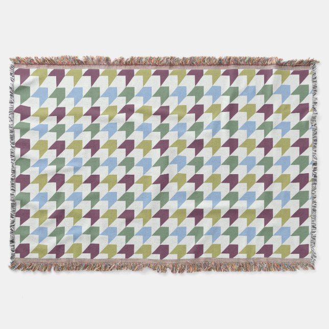 Abstract Houndstooth-Inspired Geometric Pattern Throw Blanket (Front)